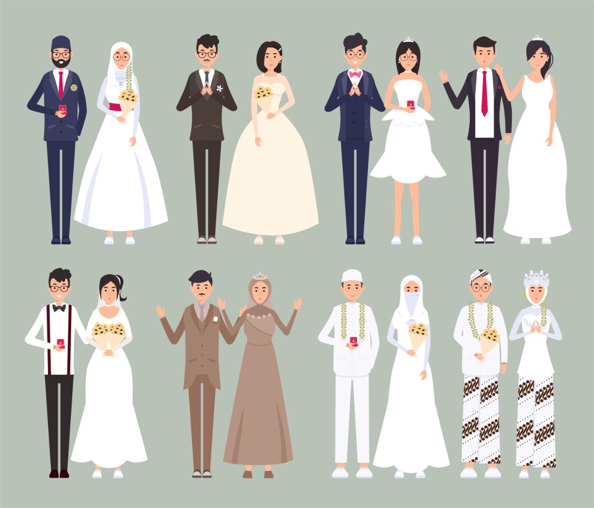 Karakter Kartun Wedding Formal